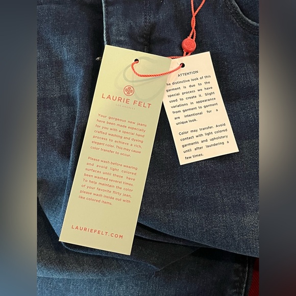 Laurie Felt Women’s Blue BFF Denim Curve Wide Leg Crop Jeans NWT, Size 8P - Picture 5 of 8